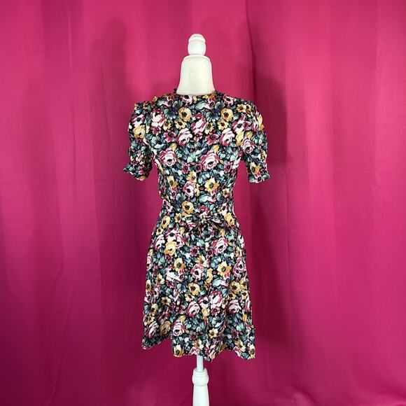 Vintage 90s Paris Sport Club flirty floral button down dress, size 7 - Picture 3 of 10